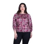 Platinum Μπλούζα Ροζ Με Εμπριμέ Σχέδιο Γυναικεία All Day Free Size - 125-KC - Image 2