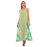 Platinum Φόρεμα Πράσινο - Λαχανί Γυναικείο Μακρύ Αμάνικο Εβαζέ Δύο Όψεων Free Size - 12530