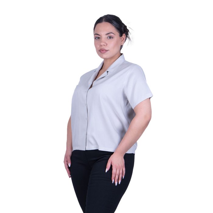 Platinum Πουκάμισο Λαίμ Γυναικείο Κοντομάνικο Casual Με Γιακά All Day Free Size - 12565-LM - Image 3
