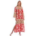 Platinum Φόρεμα - Καφτάνι Εκάι Με Λευκούς Φοίνικες Γυναικείο Μακρύ All Day Free Size - 12599 - Image 2