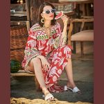 Platinum Φόρεμα - Καφτάνι Εκάι Με Λευκούς Φοίνικες Γυναικείο Μακρύ All Day Free Size - 12599 - Image 3