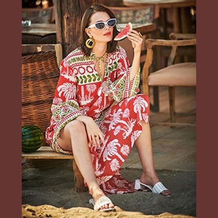 Platinum Φόρεμα - Καφτάνι Εκάι Με Λευκούς Φοίνικες Γυναικείο Μακρύ All Day Free Size - 12599 - Image 3