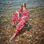 Platinum Μπλούζα Μπορντό Γυναικεία Με Πολύχρωμα Floral Kρουαζέ Τρουακάρ Free Size - 225107 - Image 4