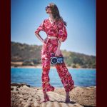 Platinum Μπλούζα Μπορντό Γυναικεία Με Πολύχρωμα Floral Kρουαζέ Τρουακάρ Free Size - 225107 - Image 2