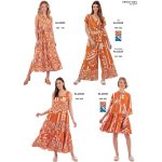 Platinum Φόρεμα Εκάι Με Λευκά Print Γυναικείο Μακρύ Αμάνικο Εβαζέ Free Size - 22526 - Image 2