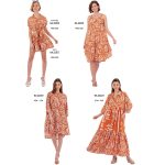 Platinum Φόρεμα Εκάι Με Λευκά Print Γυναικείο Μακρύ Αμάνικο Εβαζέ Free Size - 22526 - Image 3