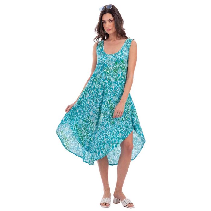 Platinum Καφτάνι - Φόρεμα Aqua Γυναικείο Midi Με Floral Umbrella Free Size - 42444-15