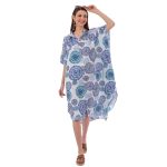 Platinum Καφτάνι - Φόρεμα Γαλάζιο Με Μπλε Γυναικείο Με Γιακά Και Κουμπιά Free Size - 42509-4