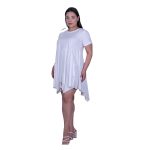 Platinum Μπλουζοφόρεμα Λευκό Γυναικείο Ασύμμετρο Με Εξώγαζα Casual Free Size - 72016 - Image 2