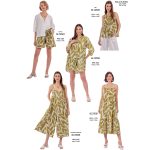 Platinum Ολόσωμη Φόρμα Εκρού Με Λαδί Φύλλα Γυναικεία Τιραντέ Αέρινη Εξώπλατη - 72509 - Image 2