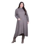 Platinum Φόρεμα Μόκα Γυναικείο Πλεκτό Casual Εβαζέ All Day Free Size - IT-8422-MC