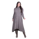 Platinum Φόρεμα Μόκα Γυναικείο Πλεκτό Casual Εβαζέ All Day Free Size - IT-8422-MC - Image 2