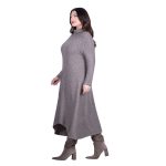 Platinum Φόρεμα Μόκα Γυναικείο Πλεκτό Casual Εβαζέ All Day Free Size - IT-8422-MC - Image 3