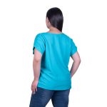 Platinum  Μπλούζα Tιρκουάζ Γυναικεία Κοντομάνικη Ζαπονέ All Day Free Size - NA-9349-TRF - Image 2