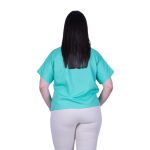 Platinum Μπλούζα Aqua Γυναικεία Κοντομάνικη Ζαπονέ All Με Δέσιμο Free Size - 12455-AQ - Image 2