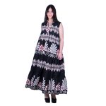 Platinum Φόρεμα Μαύρο Γυναικείο Klos Αμάνικο Με Αρχαιοελληνικά Σχέδια Free Size - 125117-BC