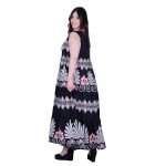 Platinum Φόρεμα Μαύρο Γυναικείο Klos Αμάνικο Με Αρχαιοελληνικά Σχέδια Free Size - 125117-BC - Image 2