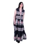 Platinum Φόρεμα Μαύρο Γυναικείο Klos Αμάνικο Με Αρχαιοελληνικά Σχέδια Free Size - 125117-BC - Image 7