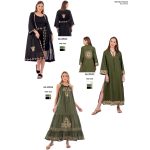 Platinum Φόρεμα - Καφτάνι Πράσινο Με Χρυσά Κεντητά Σχέδια Γυναικείο Μακρύ Free Size - 125125 - Image 4