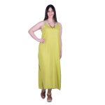 Platinum Φόρεμα Λάιμ Γυναικείο Tιραντέ Αέρινο Καθημερινό All Day Free Size - NA-12568-LM