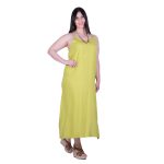 Platinum Φόρεμα Λάιμ Γυναικείο Tιραντέ Αέρινο Καθημερινό All Day Free Size - NA-12568-LM - Image 2