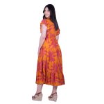 Platinum Φόρεμα Κεραμιδί Με Ροζ Tropical Σχέδιο Γυναικείο Κρουαζέ Μακρύ Free Size - 22418 -FS - Image 5