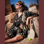 Platinum Ζακετάκι Μαύρο Γυναικείο Με Γήινα Print Casual Νεανικό Τρουακάρ Free Size - 22509