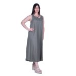 Platinum Φόρεμα Χακί Γυναικείο Αμάνικο Μακρύ Εβαζέ All Day Free Size - 22588-CH