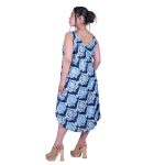 Platinum Καφτάνι - Φόρεμα Μπλε Με Γαλάζιο Γυναικείο Boho Midi Umbrella Free Size - 42444-20 - Image 3