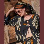 Platinum Ζακετάκι Μαύρο Γυναικείο Με Γήινα Print Casual Νεανικό Τρουακάρ Free Size - 22509 - Image 6