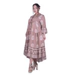 Gomore Φόρεμα Σοκολά Γυναικείο Μidi Εκρού Σχέδια Τρουακαρ All Day Free Size - 51604-S - Image 2