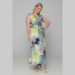 Gomore Φόρεμα Πράσινο Με Floral Σχέδιο Γυναικείο Μακρύ Αμάνικο Καθημερινό - 51660-G - Image 2