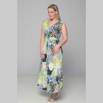 Gomore Φόρεμα Πράσινο Με Floral Σχέδιο Γυναικείο Μακρύ Αμάνικο Καθημερινό - 51660-G