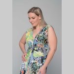 Gomore Φόρεμα Πράσινο Με Floral Σχέδιο Γυναικείο Μακρύ Αμάνικο Καθημερινό - 51660-G - Image 3