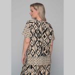 Gomore Μπλούζα Εκρού Με Μαύρο Μοτίβο Γυναικεία Κοντομάνικη All Day - 52249-BC - Image 2