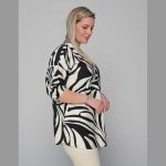 Gomore Πουκαμίσα Ασπρόμαυρη Γυναικεία Με Γιακά Και Ντεκολτέ Τρουακαρ All Day - 52343-BC - Image 3