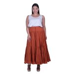 Platinum Φούστα Terracotta Γυναικεία Maxi Ρομαντική Klos All Day Free Size - SAR-62102-TR - Image 2