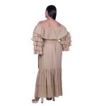 Platinum Φούστα Μόκα Γυναικεία Maxi Ρομαντική Vintage Με Βολάν Και Λάστιχο Στη Μέση All Day - 62310-CK - Image 6