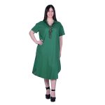 Platinum Φόρεμα - Καφτάνι Πράσινο Γυναικείο Κοντομάνικο Midi Βαμβακολινό Free Size - 72525-GR