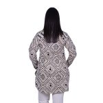 Platinum Πουκαμίσα Εκρού - Μαύρο Γυναικεία Με Γιακά Και Κουμπιά Μακρυμάνικη Free Size - 72551-71 - Image 3