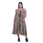 Platinum Φόρεμα Εκρού - Μαύρο Γυναικείο Μακρύ Τιραντέ Εξώπλατο Klos Με Κουμπιά Free Size - 72554-71 - Image 2