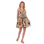 Platinum Φόρεμα Εκρού Με Πολύχρωμα Boho Σχέδια Παρτούς Ώμους All Day - 82537 - Image 2