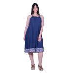 Fairyland Φόρεμα Μπλε Γυναικείο Χυτό Ηalter Midi ''Boho Print'' All Day Free Size - FM-472-2BL