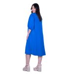 Gomore Φόρεμα Μπλε Ίντιγκο Γυναικείο Midi Εβαζέ Με Ντεκολτέ Τρουακαρ All Day  -GM-26770-BL - Image 3