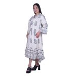 Gomore Φόρεμα Εκρού Γυναικείο Μidi Μπλε Σχέδια Τρουακαρ All Day Free Size - GM-51604-W - Image 3