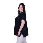 Gomore Μπλούζα Μαύρη Γυναικεία Μπρόντερι Ελαστική Κοντομάνικη Με Ντεκολτέ All Day - GM-52941-BC - Image 2