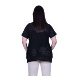 Gomore Μπλούζα Μαύρη Γυναικεία Μπρόντερι Ελαστική Κοντομάνικη Με Ντεκολτέ All Day - GM-52941-BC - Image 3