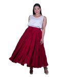 Platinum Φούστα Κόκκινη Γυναικεία Maxi Ρομαντική Klos All Day Free Size - SAR-62102-R - Image 2