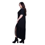 Fairyland Φόρεμα Μαύρο Γυναικείο Ασύμμετρο Ζωγραφιστό Με Βολάν All Day - fm-Patty-fs - Image 4