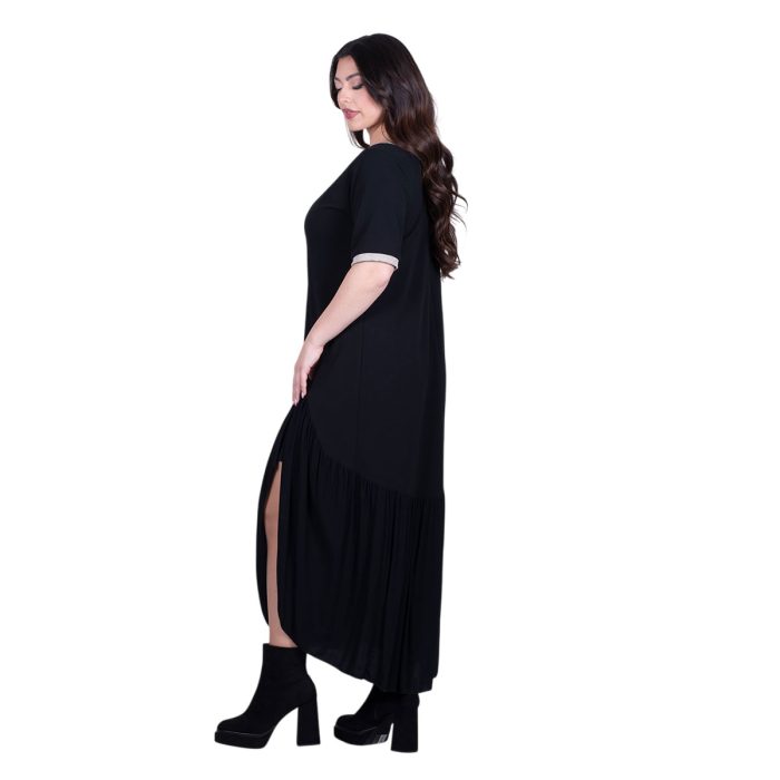 Fairyland Φόρεμα Μαύρο Γυναικείο Ασύμμετρο Ζωγραφιστό Με Βολάν All Day - fm-Patty-fs - Image 4